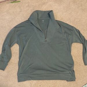 Lou & Grey women’s scuba fabric quarter zip sweatshirt